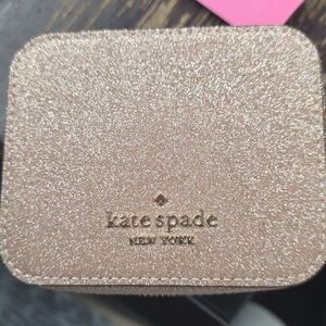 Kate Spade Sparkling Gold Glitter Compact  Travel Jewelry Case New With Tag